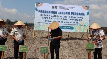 Kanwil Ditjenpas Sumut Tancap Gas Dukung Ketahanan Pangan Nasional, Tanam Jagung Perdana di Lahan Air Joman